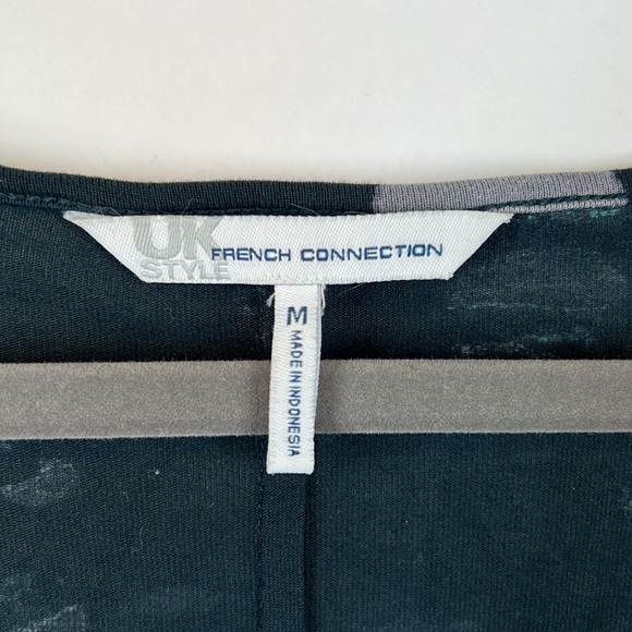 French Connection Women's Green Polka Dot Cowl Neck Long Sleeve Top Size M - Picture 2 of 5